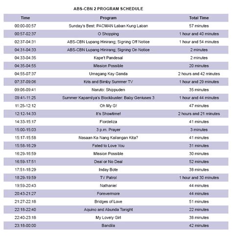 abs-cbn schedule